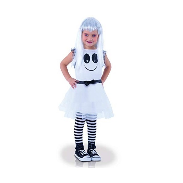 COOLMP Déguisement fantômette avec Yeux Mobiles Fille - Taille 5 à 7 Ans - Déguisement pour Enfant, garçon et Fille, Annivers