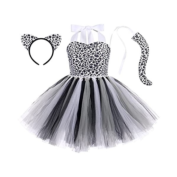 FYMNSI Déguisement Mouton Fille Costume Animaux Cosplay Robe de Princesse Tutu Jupe avec Bandeau Enfant Carnaval Cosplay Hall