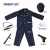 Lotvic Costume de police pour enfants, accessoires de costume de police, menottes de police, équipement de police, costume de