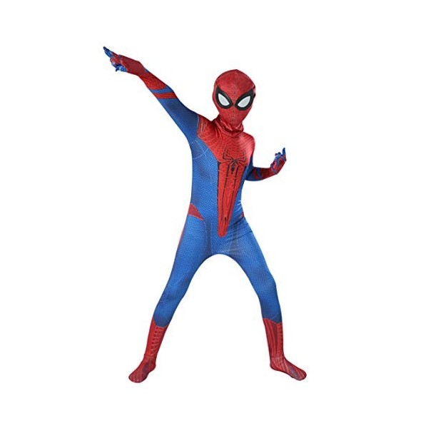 MODRYER Enfants Spiderman Costume Peter Parker Cosplay Jumpsuit Halloween superhéros Onesies Mascarade Fancy Dress Party Film