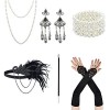 Cckuu Ensemble daccessoires des années 1920-1920, Gatsby le Gatsby le Magnifique pour femme, porte-bandeau, gants, collier d