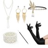 Cckuu Ensemble daccessoires des années 1920-1920, Gatsby le Gatsby le Magnifique pour femme, porte-bandeau, gants, collier d