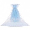 Reine des Neiges Elsa Costume pour fille et enfant Robe en tulle avec accessoires Princesse des Neiges Déguisement Carnaval N