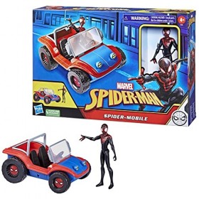 Spider-Man Marvel, Spider-Mobile, véhicule et Figurine Miles Morales à léchelle de 15&nbsp;cm, Jouets Marvel, dès 4&nbsp;Ans