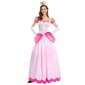 OBEEII Déguisement Femme Princesse Jaune Belle Aurora Robe M