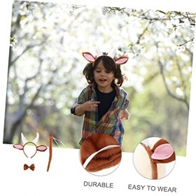 minkissy 5 Ensembles Corne De Chèvre Bandeau Fille Animaux En Peluche Costume DOreilles De Chèvre Accessoires De Costume De 