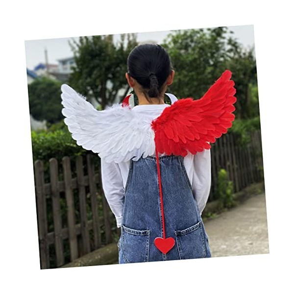 Toyvian 3 Pièces Aile Halloween Pour Rouge Blanc Up Valentines Accessoire Poule Costumes Photo Jeu De Rôle Ange Fantaisie Adu