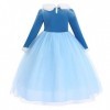 OBEEII Déguisements Princesse Elsa Robe Filles Reine des Neige 2 Costume et Accessoires Anniversaire Noël Halloween Carnaval 