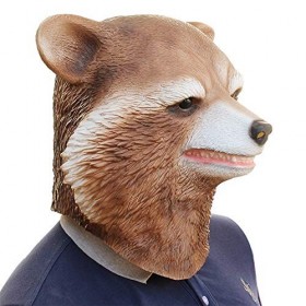 Avengers Endgame Masque fusée raton laveur Casque cosplay Tête complète en latex souple Halloween Accessoire de déguisement d