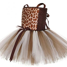 PRETYZOOM Costume de girafe pour enfant - Robe avec oreilles - Bandeau - Nœud papillon - Queue - Costume de carnaval - Festiv