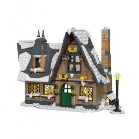 LuminaNova Calendrier de lAvent 2023 - 766 pièces - Maison de Noël - Modèle MOC - Jouet de montage - Petites particules - Bl