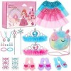 Jojoin Chaussures de Princesse Fille, Princesse Déguisement Accessoires avec 3 paires de chaussures, 1 Licorne Sac, 2 jupes, 