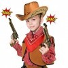 vamei 9 Pièces Cowboy Costume Accessoires Chapeau de Cowboy Bandana Ceinture Holsters Accessoires Déguisements Halloween Carn