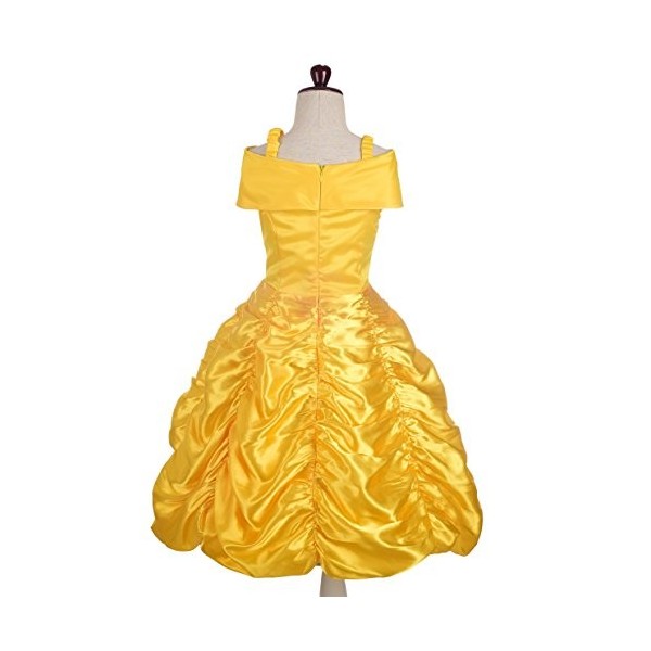 Lito Angels Deguisement Robe Costume Princesse Belle avec Accessoires Enfant Fille, Taille 3-4 ans, Jaune, A