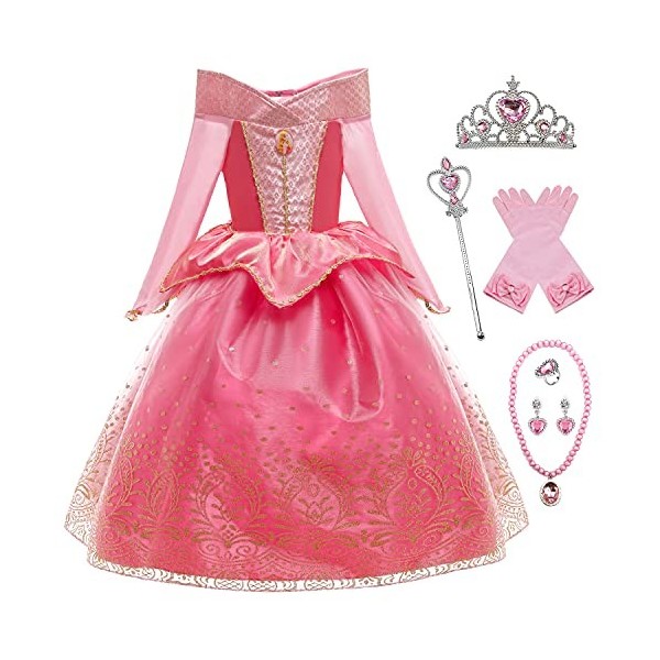 YOSICIL Filles Robe Princesse de Soirée Enfant Fille Fête Costume Demoiselle dhonneur Bal Baptême Communion Halloween Carnav