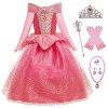 YOSICIL Filles Robe Princesse de Soirée Enfant Fille Fête Costume Demoiselle dhonneur Bal Baptême Communion Halloween Carnav