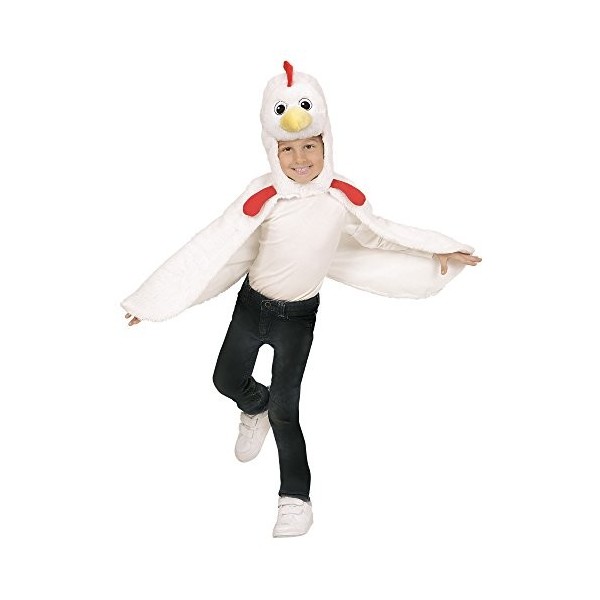 "CHICKEN IN SOFT PLUSH" hooded winged cape with mask - 104-110 cm / 2-4 Years 