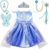 Lito Angels Deguisement Robe Reine des Neiges 2 Princesse Elsa Costume Aventure Bebe Fille avec Cape et Accessoires Taille 6-