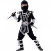 Spooktacular Creations Ensemble de costumes Silver Ninja Deluxe avec accessoires en mousse Ninja jouets pour enfants Kung Fu 