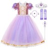 JerrisApparel Filles Princesse Costume Paillette Noël Fête Cosplay Déguisement Robe 5 Ans, Lilas avec Accessoires 