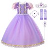 JerrisApparel Filles Princesse Costume Paillette Noël Fête Cosplay Déguisement Robe 5 Ans, Lilas avec Accessoires 