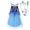Lito Angels Deguisement Robe Bleu La Belle au Bois Dormant Princesse Aurore avec Accessories Enfant Fille, Costume Halloween 