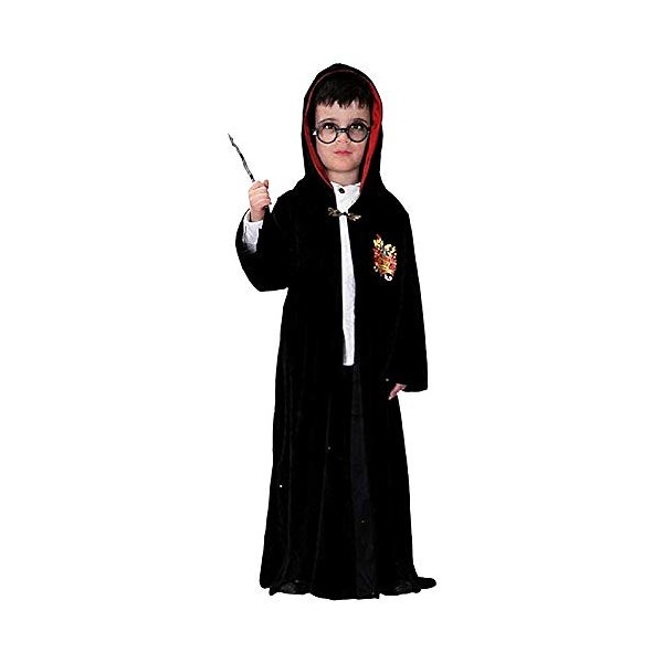 Costume de magicien de carnaval - halloween - déguisement - complet avec accessoires - cosplay - enfants - noir - 5 - taille 