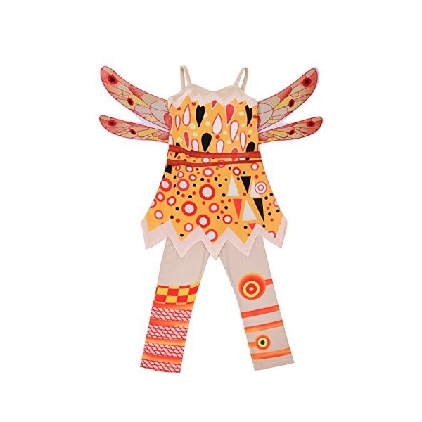Lito Angels Déguisement Robe Mia et Moi Enfants Filles Costume Halloween avec Ailes, Pantalon Legging et Bracelet, Taille 8-9