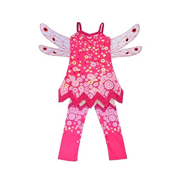 Lito Angels Déguisement Robe Mia et Moi Enfants Filles Costume Halloween avec Ailes, Pantalon Legging et Bracelet, Taille 8-9