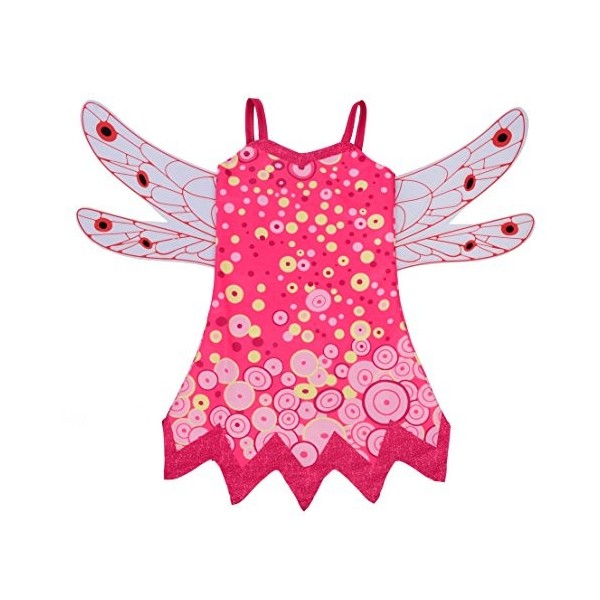 Lito Angels Déguisement Robe Mia et Moi Enfants Filles Costume Halloween avec Ailes, Pantalon Legging et Bracelet, Taille 8-9