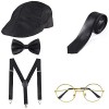 Haichen des années 1920 Hommes Gatsby Gangster Costume Accessoires Set - Gatsby Bande-dannonce Béret Chapeau Bretelles Pré T