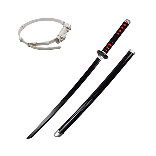 Lnder Épée Danime en Bambou, épée De Samouraï en Demon Slayer Cosplay, Accessoire pour dhalloween, avec Ceinture Blanche, 7