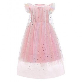 Odizli Anna et Elsa Robe Enfant Fille Reine des Neiges Costume Halloween Noël Carnaval Anniversaire Fête Cosplay Paillettes R
