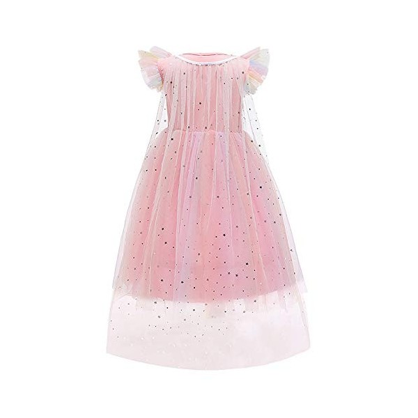 Odizli Anna et Elsa Robe Enfant Fille Reine des Neiges Costume Halloween Noël Carnaval Anniversaire Fête Cosplay Paillettes R