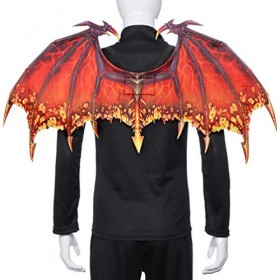 Costume de dragon PRETYZOOM - Ailes rouges - Déguisement de dinosaure - Pour enfant et adulte - Accessoire de carnaval - Roug