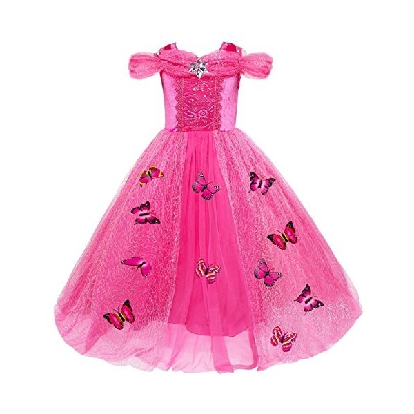 Le SSara Halloween Noël Nouvel An Carnaval Filles Princesse Cosplay Costumes Fantaisie Robe papillon avec accessoires S RS ,