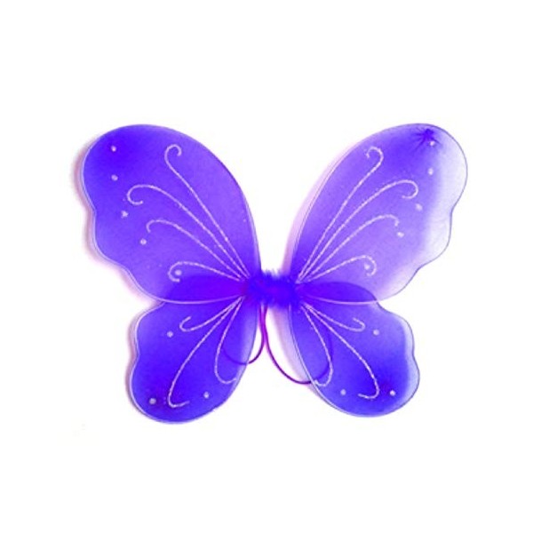 Ailes de papillon - accessoire de costume - déguisement - carnaval - halloween - théâtre - fée - bleu clair - fille - 3-7 ans