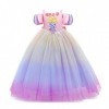 IMEKIS Enfant Fille Cendrillon Sofia Costume Princesse Halloween Noël Carnaval Cosplay Déguisement Fleur Aurora Robe avec Fée