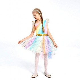 KIRALOVE Costume bandeau licorne - princesse - fée - arc en ciel multicolore - fille - carnaval - halloween - déguisement - a