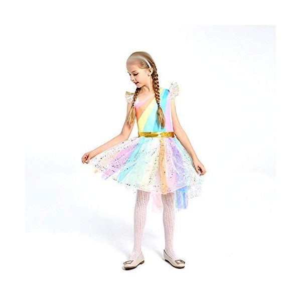 KIRALOVE Costume bandeau licorne - princesse - fée - arc en ciel multicolore - fille - carnaval - halloween - déguisement - a