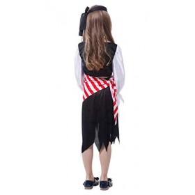 Lovelegis Taille XL 130-140 cm - Costume de Pirate - Petite Fille - Déguisement Carnaval Halloween Accessoires de Cosplay