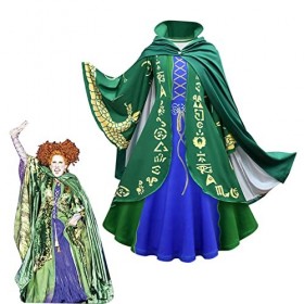 Keptfeet Hocus Pocus Costume, Winifred Sanderson Sisters Costume Enfants Sorcière Costume Filles Halloween Party Cosplay Dégu