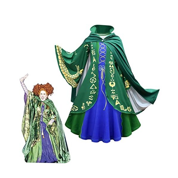 Keptfeet Hocus Pocus Costume, Winifred Sanderson Sisters Costume Enfants Sorcière Costume Filles Halloween Party Cosplay Dégu