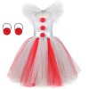 Pennywise Costume pour enfant fille Clown déguisement Tutu Robe en tulle avec serre-tête Tenue Halloween Noël Carnaval Fête d
