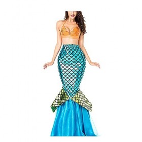 GIVBRO Robe sirène pour Halloween, déguisement de princesse pour femme, déguisement de fête pour jeux de rôle, accessoires de