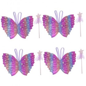 Toyvian 4 Ensembles DAiles DAnge Costumes De Cosplay Tenue De Bébé Fille Vêtements De Fille Accessoires De Jeu De Rôle De F