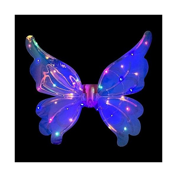 PW TOOLS Papillon électriques,Papillon colorées pour Filles - Ailes dangle déguisement fée pour Filles, Accessoires déguisem