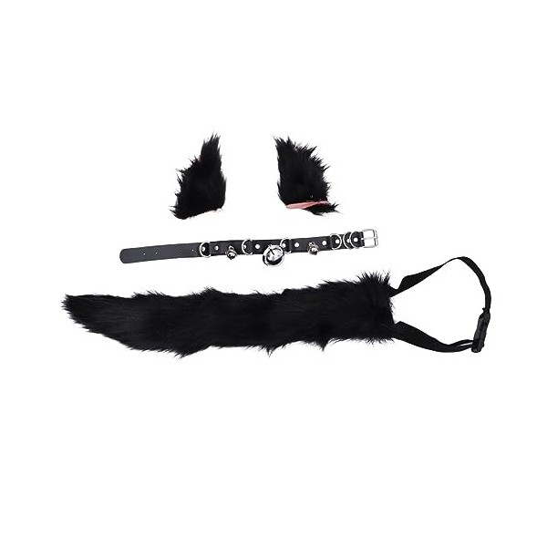 Abaodam 1 Ensemble Cosplay Costume Halloween Accessoires Maquillage Pinces À Cheveux Oreilles De Chat Nœud Papillon Queue De 
