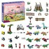 deeyeo Calendrier de lAvent 2022, dinosaures pour calendrier de lAvent Lego 2022, 24 pièces, modèle dinosaure, blocs de con