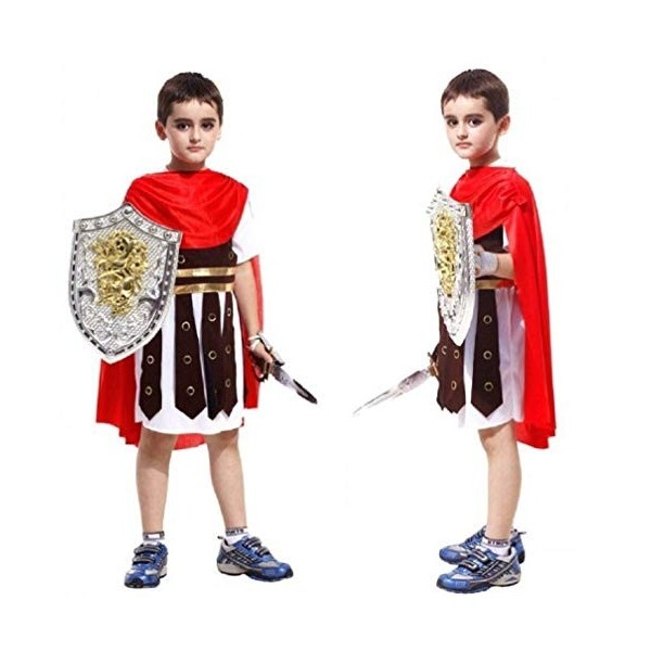 Taille L - 5/6 ans - Costume - Déguisement - Carnaval - Halloween - Centurion romain - Multicolore - Enfant